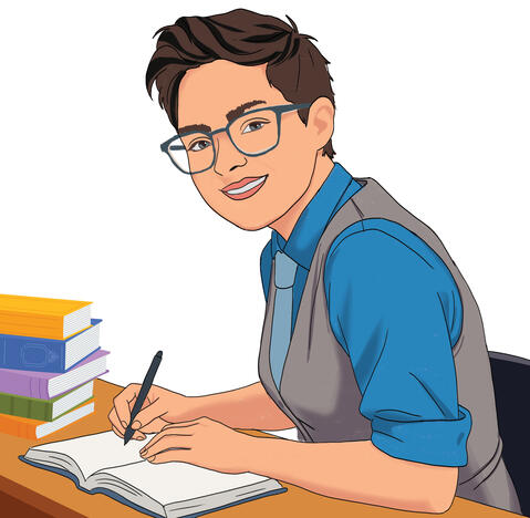 Illustrated image of author Pete Peters